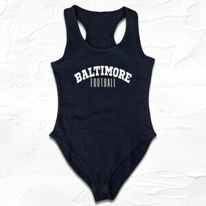 Womens Baltimore VS Everybody Game bodysuit, Maryland Flock